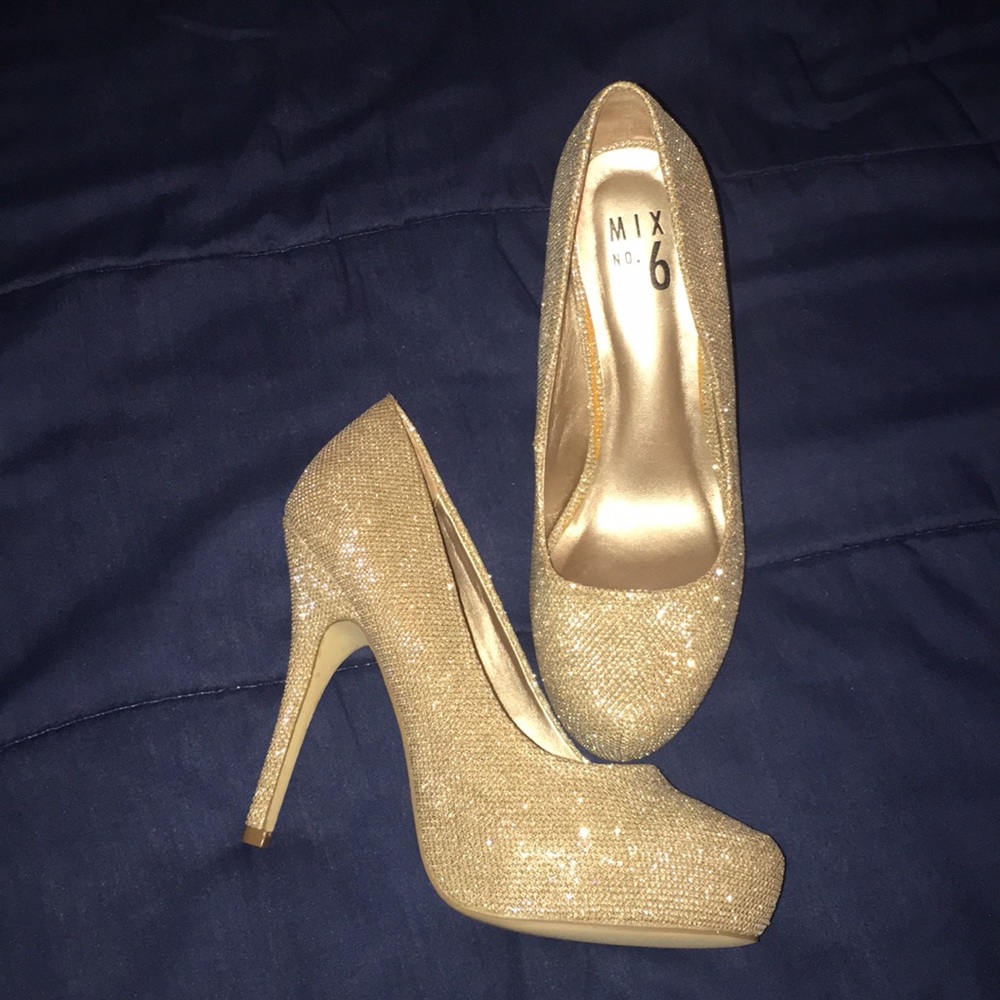 Gold Sparkle heels
